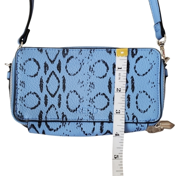 Reed Faux Leather Python Snakeskin Print Mini Crossbody Bag Blue Black - Picture 7 of 8